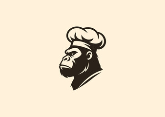 A bold gorilla chief logo symbolizing wisdom, leadership, and primal strength with detailed tribal-inspired design