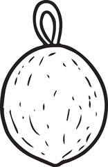 Hand-drawn doodles of nuts in black and white. Minimal eco-friendly Christmas illustration for greeting cards, wrapping paper, posters, and sustainable holiday designs.