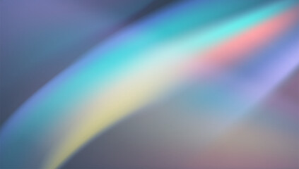 Iridescent hologram prism effect. Blurred rainbow light leak with crystal reflection and shiny flare. Vector abstract background.