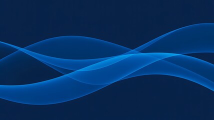 Obraz premium Blue abstract wave lines with smooth flowing motion on dark background 