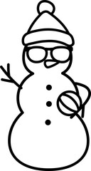 Summer beach sand snowman outline clipart vector.
Christmas beach sand snowman line icon isolated.
Transparent background. SVG.