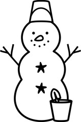 Summer beach sand snowman outline clipart vector.
Christmas beach sand snowman line icon isolated.
Transparent background. SVG.