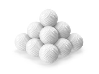 Pyramid Stack of White Golf Balls
