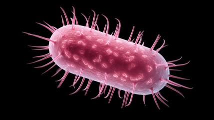 An abstract representation of a microscopic organism is presented in vivid detail, against a stark black background, providing a glimpse into the unseen world of biology.