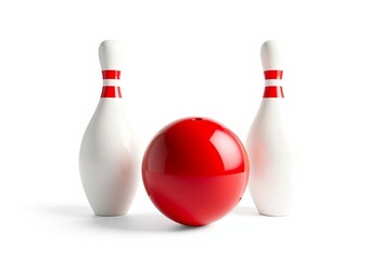Three stylized bowling pins, isolated on white background,  game,  isolated