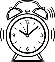 Retro Alarm Clock Waking Up From Sleep Icon For Web And Graphic Design
