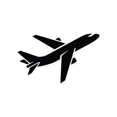 Jet Airplane Takeoff Silhouette Vector Icon