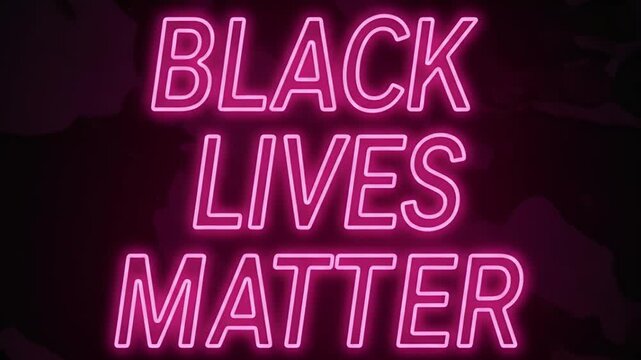 Pink Neon Sign BLACK LIVES MATTER Abstract Background