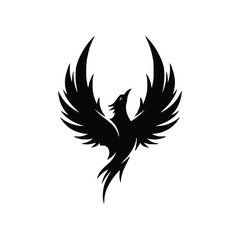 Fierce Phoenix Bird of Fire Vector Mascot Illustration