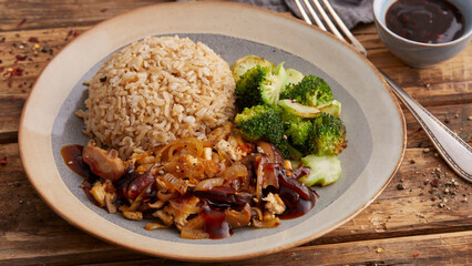 Fried rice with broccoli