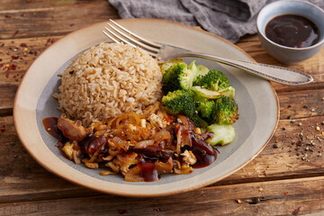 Fried rice with broccoli