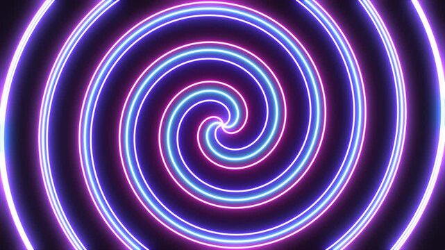 Neon Spiral Tunnel Hypnosis Psychedelic Swirl Abstract Background Motion Graphic