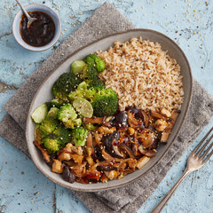 Fried rice with broccoli