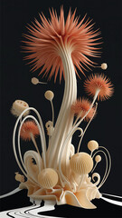 Vibrant coral anemone display captures underwater ocean beauty and life
