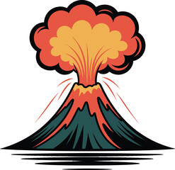 volcano eruption symbolizing raw power and nature force Fiery