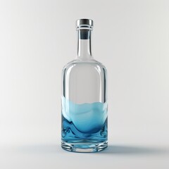 Glass Bottle with Blue Liquid