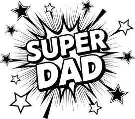 Super Dad vector silhouette clipart design