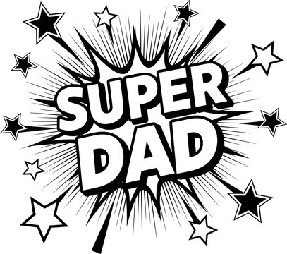 Super Dad vector silhouette clipart design