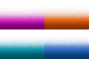 A set of abstract gradient backgrounds with a Ben Day dot pattern, a gradient transition from a solid white area at the top to bright purple, green, blue, orange at the bottom