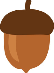 Simple flat design autumn acorn icon.