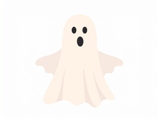 Ghost surprised icon. Cute ghost character. Funny Ghost sign. Design element for logo