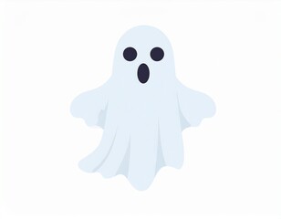 Obraz premium Ghost surprised icon. Cute ghost character. Funny Ghost sign. Design element for logo