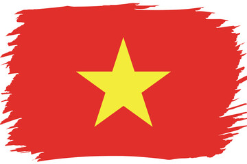 Flag of Vietnam. Vietnamese national symbol in official colors. Template icon. Abstract vector background.