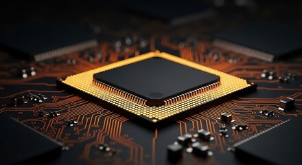 close up of computer circuit board
