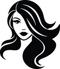 Hairstyle and beauty silhouette vector