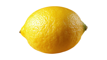 Whole yellow lemon fruit isolated on a transparent background