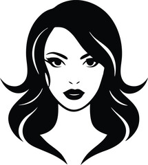 Beauty salon logo with woman face profile silhouette