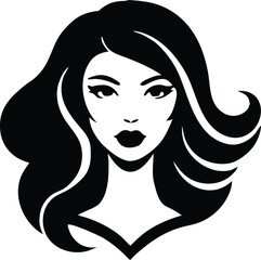 Minimalist woman head silhouette icon