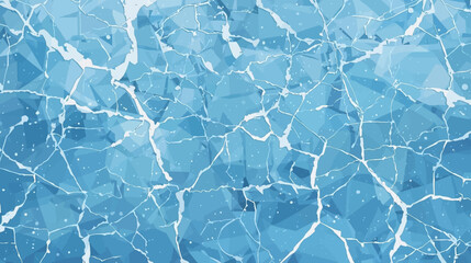Obraz premium Abstract vector illustration depicts a fractured ice surface with intricate geometric patterns and a cool, refreshing blue color palette, evoking a sense of fragility.