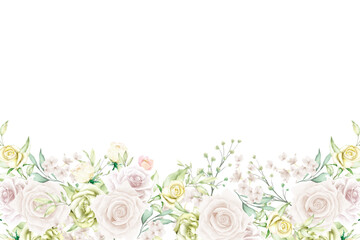 Watercolor flowers background vector for design.