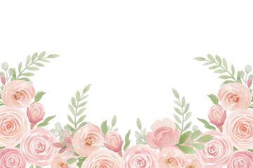 Watercolor flowers background vector for design.