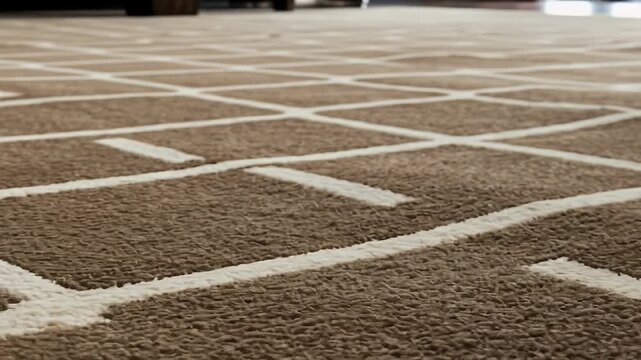 Realistic 3D Rug Texture Background with Geometric Pattern