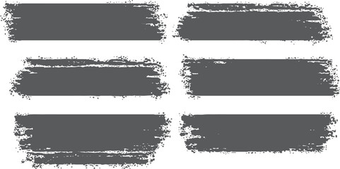 Vector grunge brush elements with ink smears and paint stroke patterns. Hand drawn brush stroke collection with rough grunge lines and paint marks. 