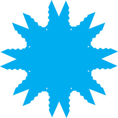 Single Blue Soft Rounded Snowflake Silhouette