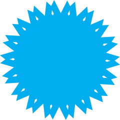 Single Blue Soft Rounded Snowflake Silhouette