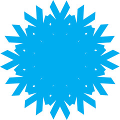 Single Blue Soft Rounded Snowflake Silhouette
