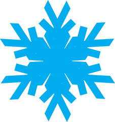 Single Blue Soft Rounded Snowflake Silhouette