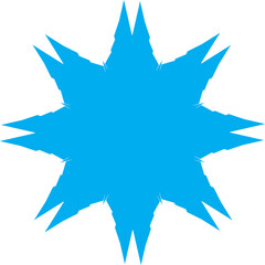 Single Blue Donut Hole Snowflake Silhouette