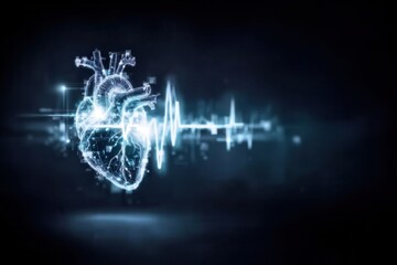 heart rhythm visualization digital health display, monitoring program insights, medical report