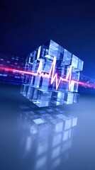 Fototapeta premium heart rhythm visualization 3d graph, continuous monitoring, interactive program report