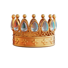 Elegant Golden Crown with Sparkling Gemstones Symbolizing Royalty and Power a Timeless Emblem of Sovereignty Fit for a King