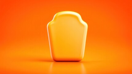 Bright Yellow Slice of Bread Against Vibrant Orange Background