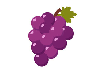 Grapes Bunch Flat Colored Icon Set Minimal Vineyard Fruit Design for Wine and Healthy Food Projects