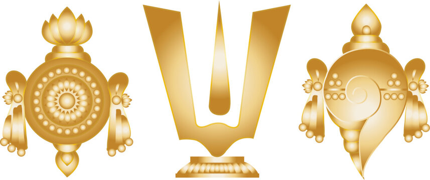 Golden color in Tirupati Shankh chakra tilak