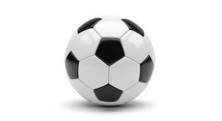 Obraz premium Soccer ball rests on a white surface ready for play