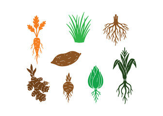 set of different plants